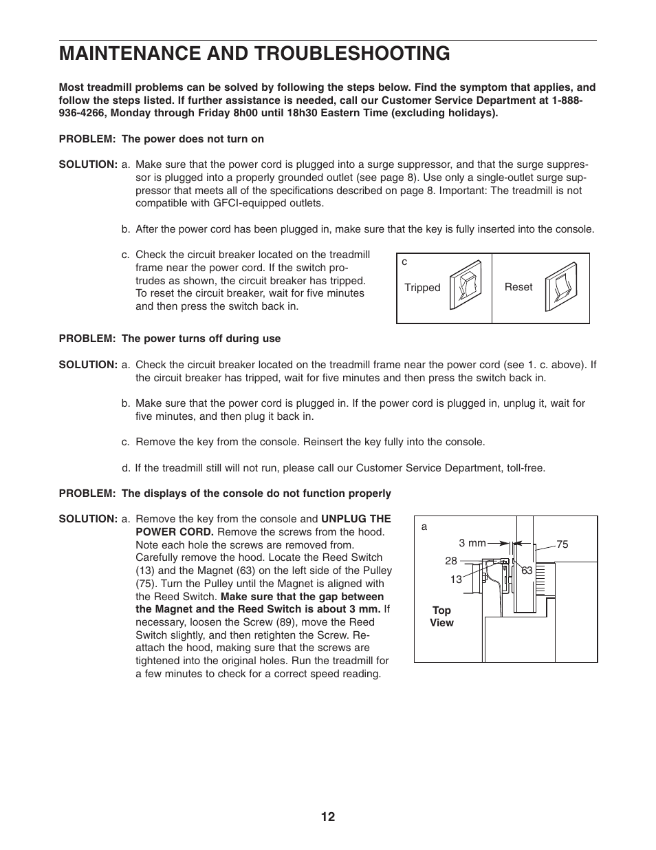 Maintenance and troubleshooting | Weslo WLTL211041 User Manual | Page 12 / 19
