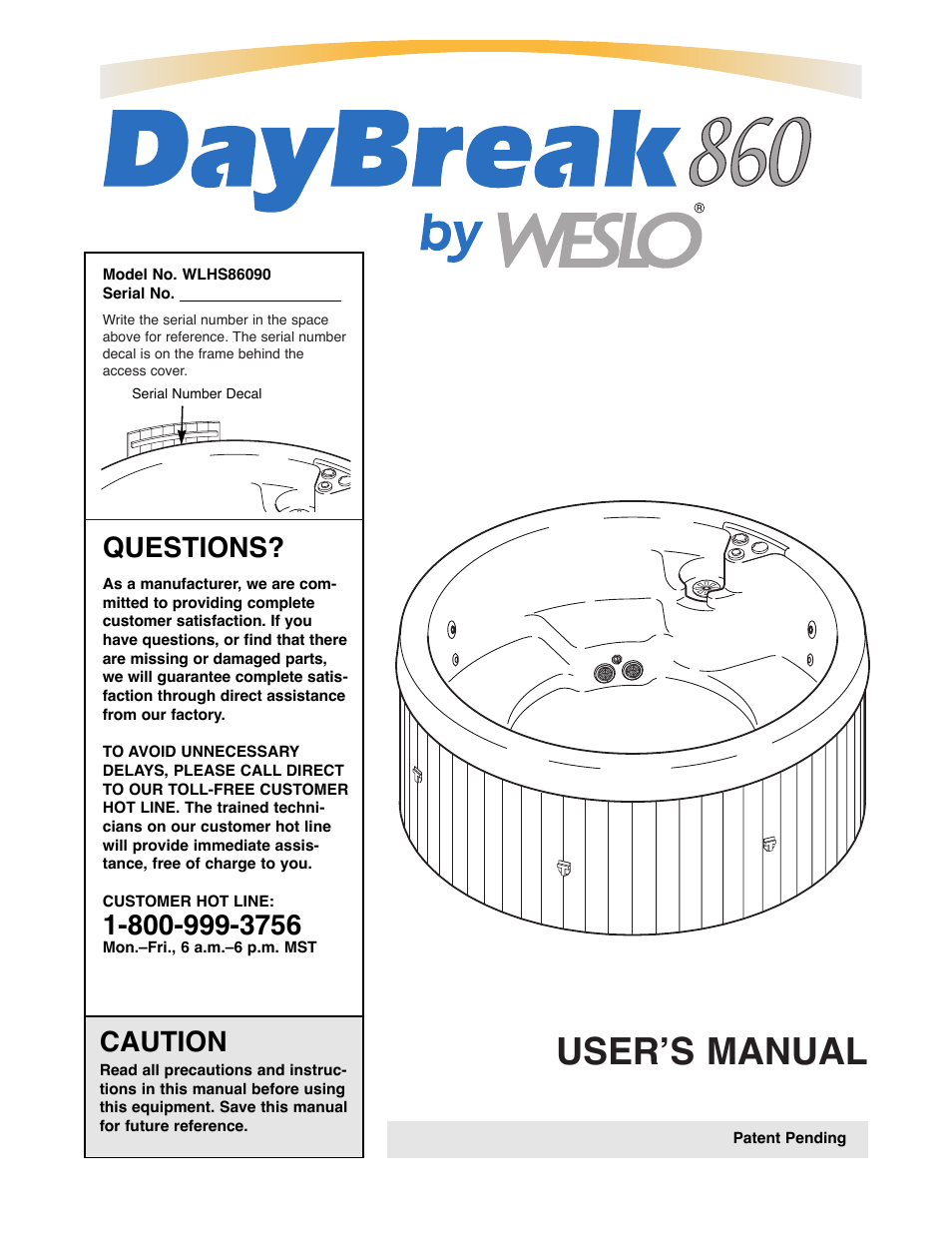 Weslo Daybreak 860 WLHS86090 User Manual | 20 pages