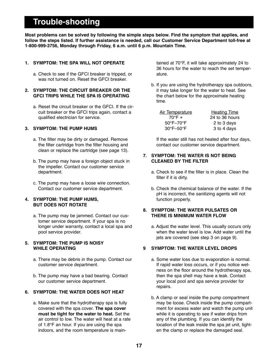 Trouble-shooting | Weslo Daybreak 860 WLHS86090 User Manual | Page 17 / 20