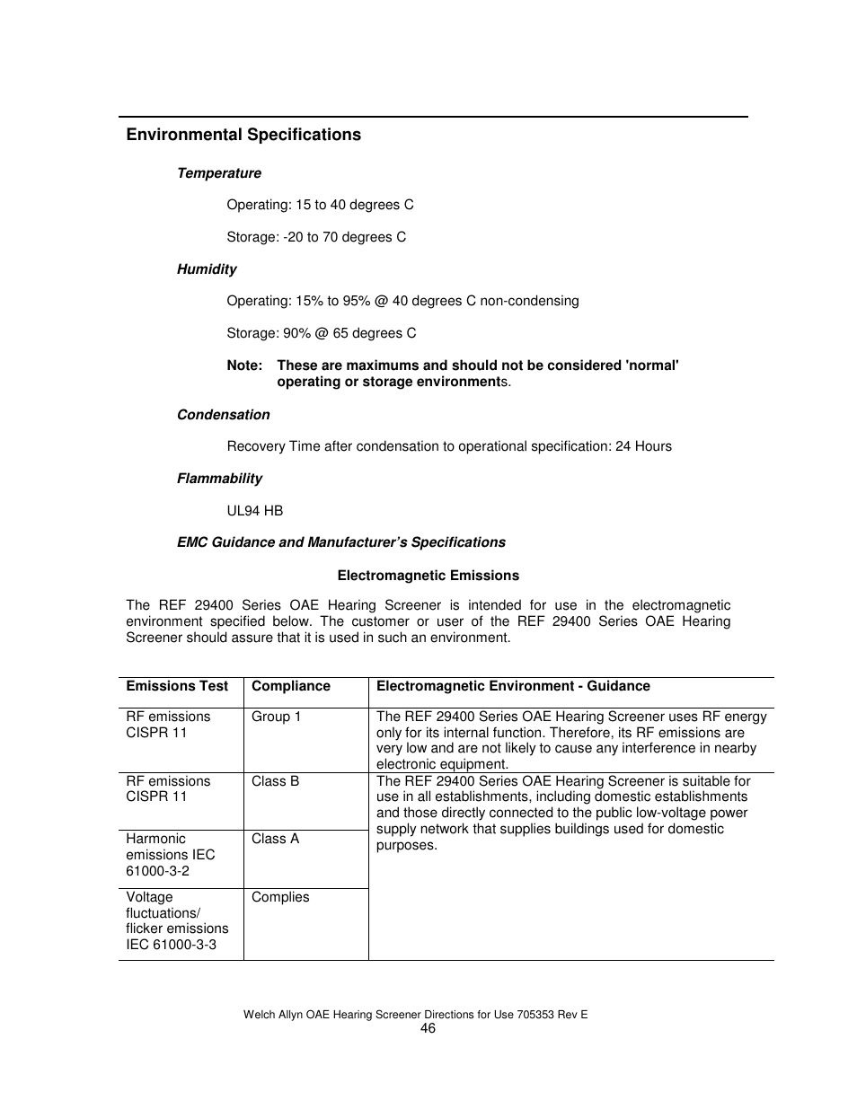 Welch Allyn REF 29400 User Manual | Page 47 / 54