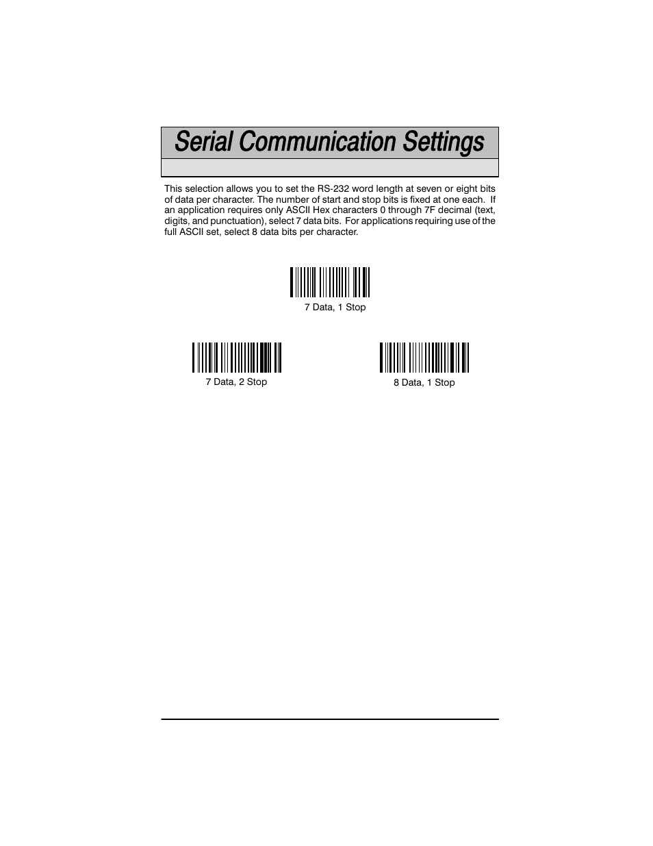 Rs-232 word length selection | Welch Allyn SCANTEAM 3400PDF User Manual | Page 33 / 94