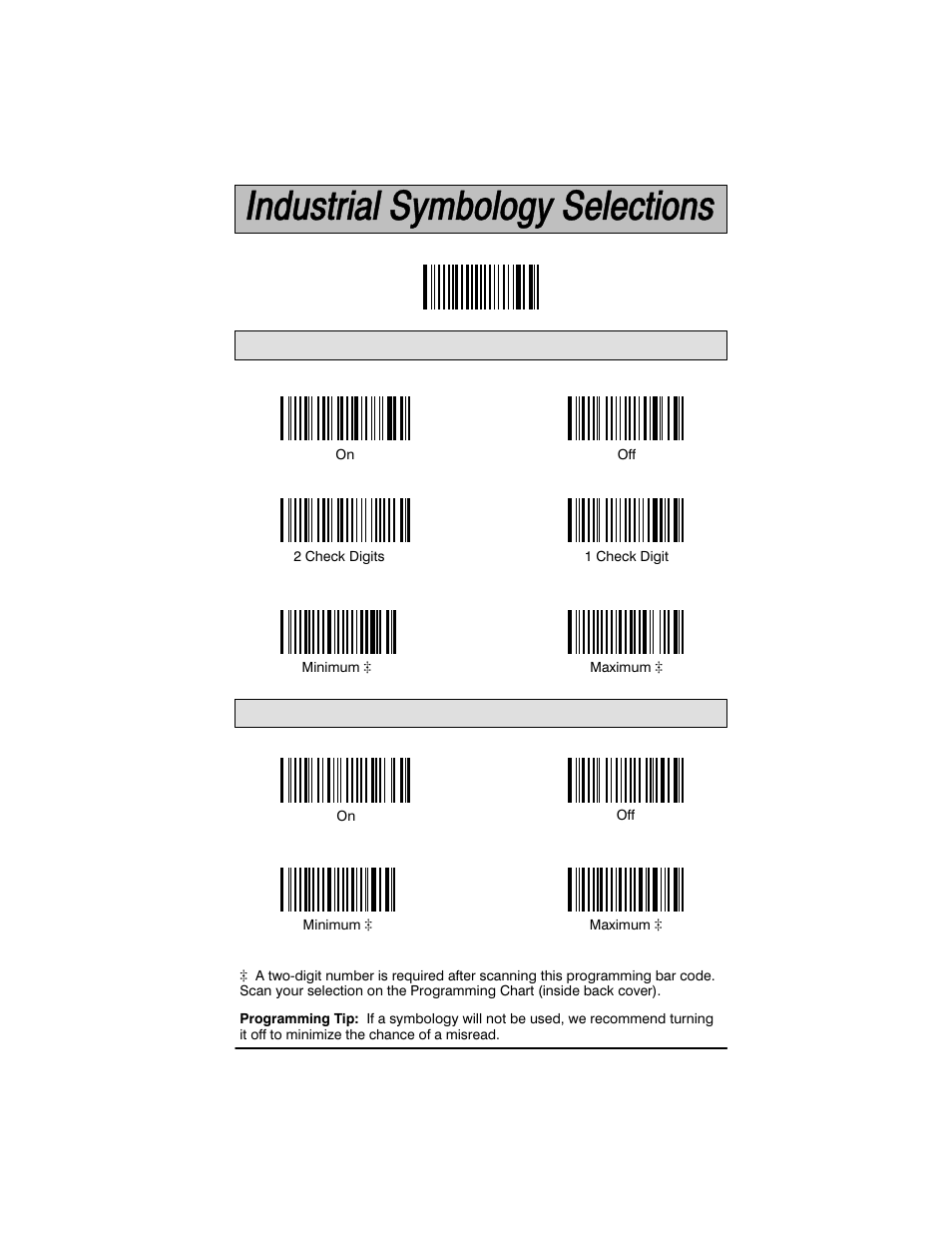 Code 128 selection, Code 11 selection | Welch Allyn SCANTEAM 3400PDF User Manual | Page 57 / 94