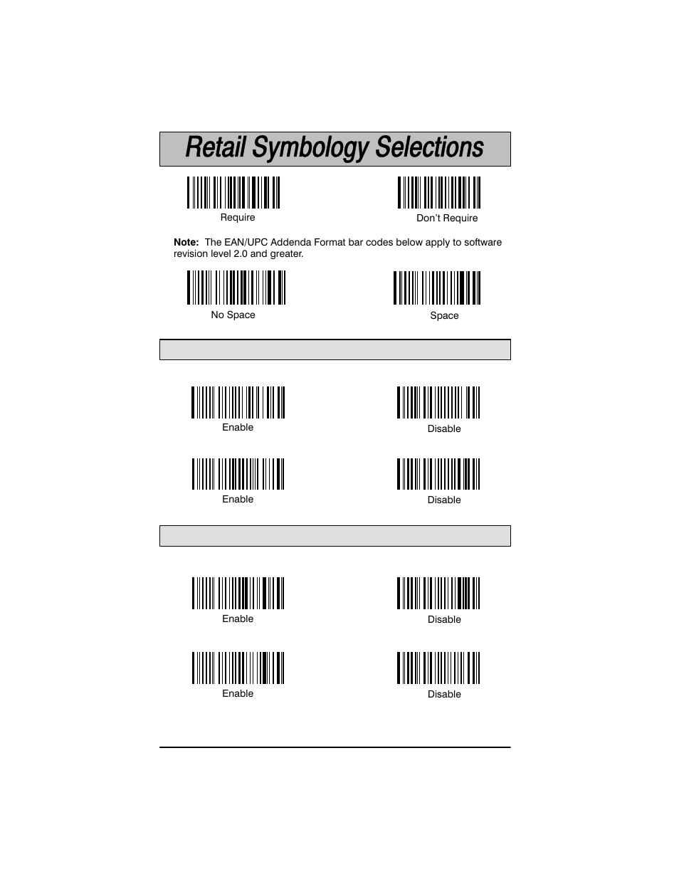 Upc addenda selection ean addenda selection | Welch Allyn SCANTEAM 3400PDF User Manual | Page 62 / 94
