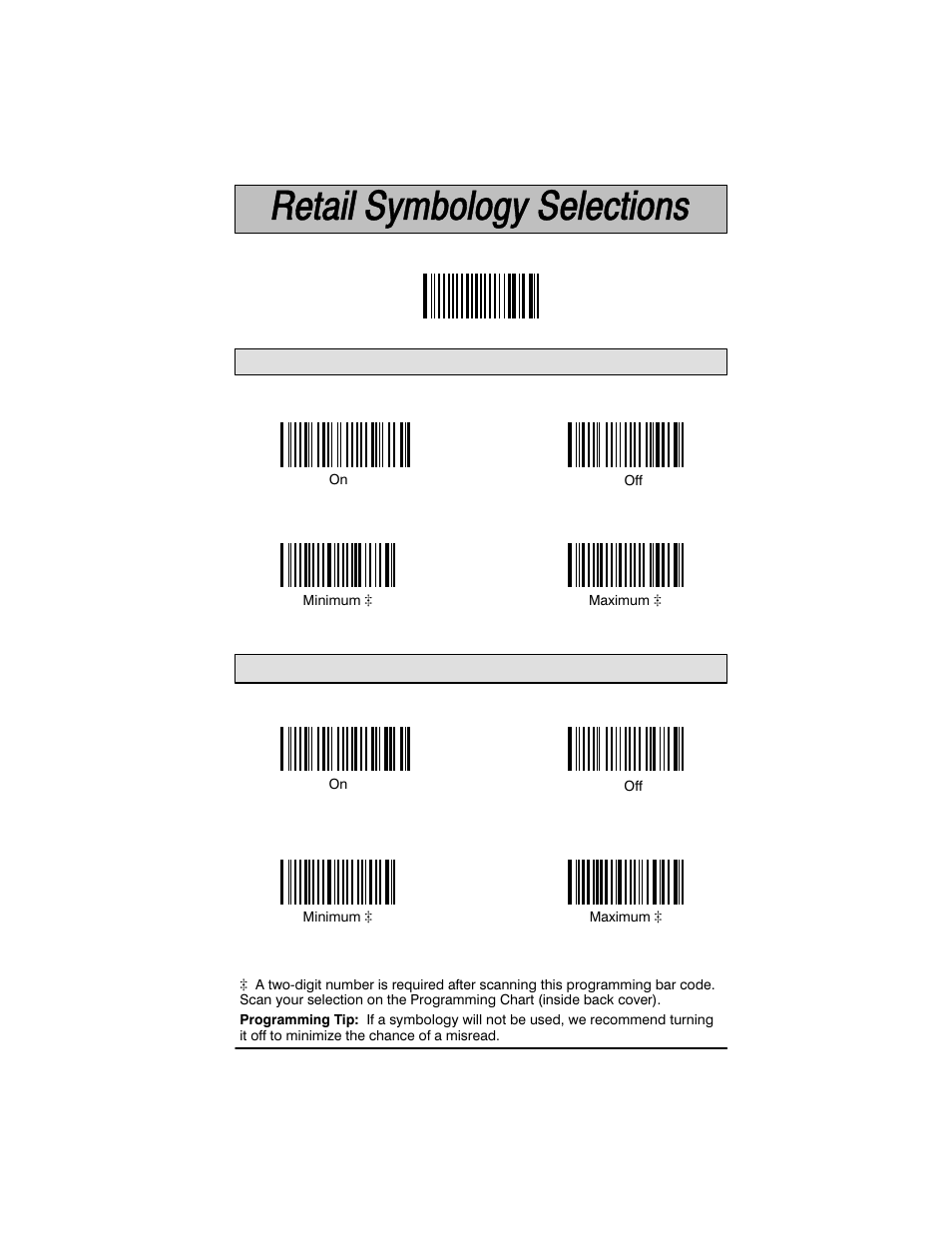 Plessey selection, Msi selection | Welch Allyn SCANTEAM 3400PDF User Manual | Page 63 / 94