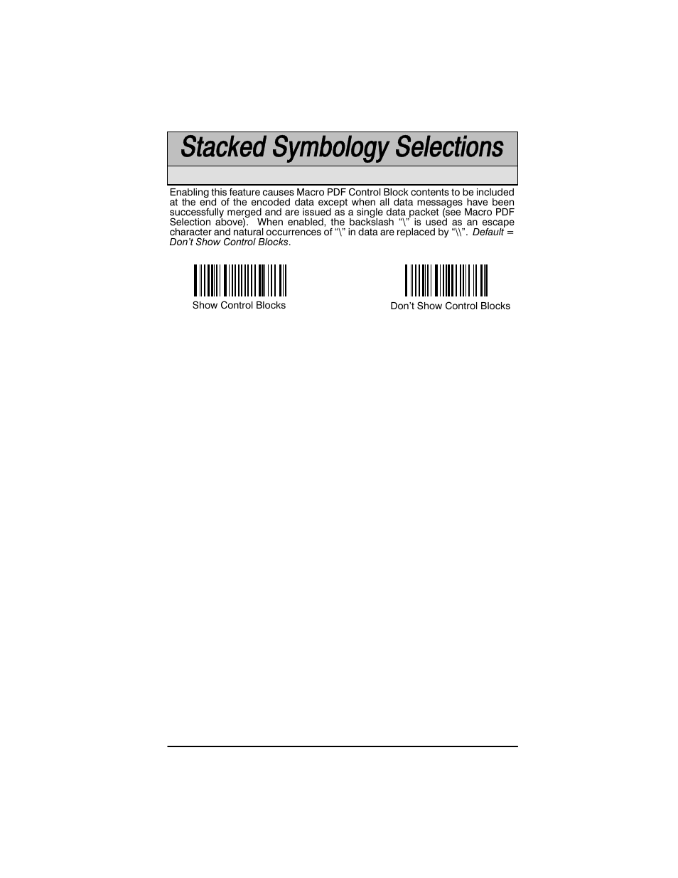 Show macro control blocks selection | Welch Allyn SCANTEAM 3400PDF User Manual | Page 65 / 94