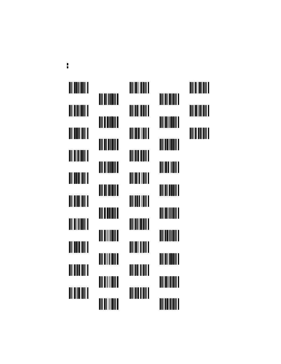 Bar code chart | Welch Allyn 2380 User Manual | Page 24 / 26