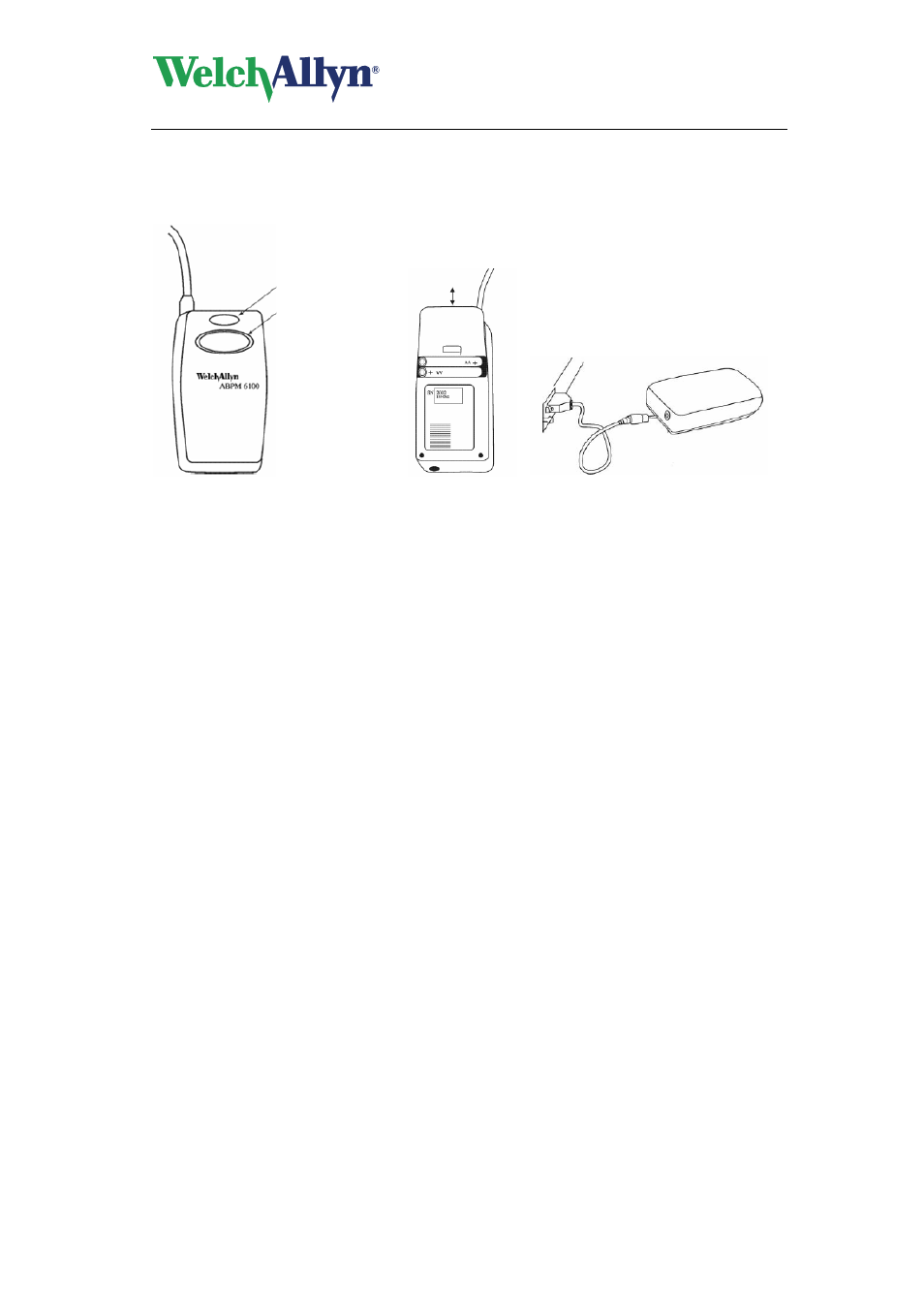 2 operation, Batteries, Operation | Abpm 6100 hardware manual | Welch Allyn ABPM 6100 User Manual | Page 9 / 30