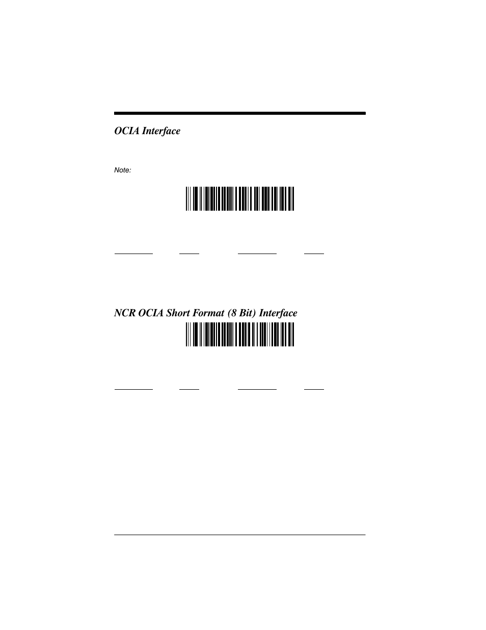 Ocia interface, Ncr ocia short format (8 bit) interface | Welch Allyn IMAGETEAM 3800 User Manual | Page 12 / 132