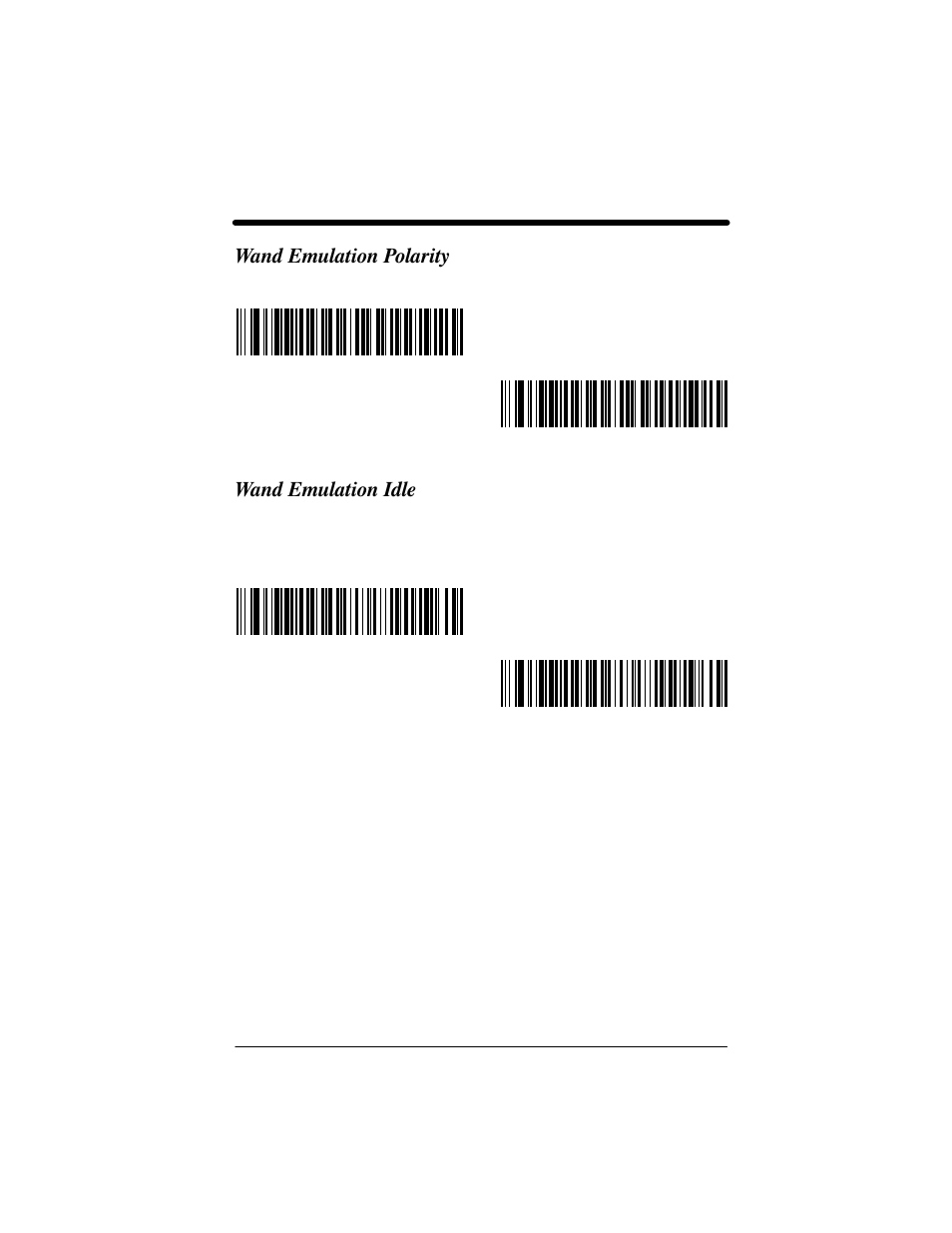 Wand emulation polarity, Wand emulation idle | Welch Allyn IMAGETEAM 3800 User Manual | Page 29 / 132
