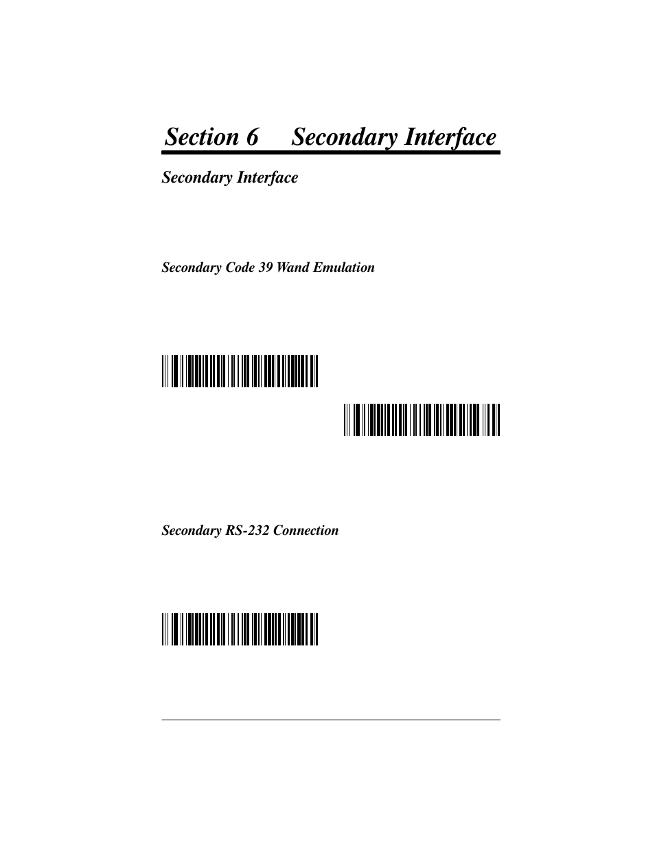 Secondary interface, Secondary code 39 wand emulation, Secondary rsć232 connection | Welch Allyn IMAGETEAM 3800 User Manual | Page 53 / 132