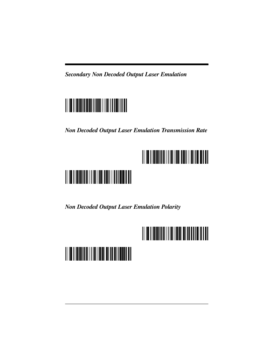 Secondary non decoded output laser emulation, Non decoded output laser emulation polarity | Welch Allyn IMAGETEAM 3800 User Manual | Page 54 / 132