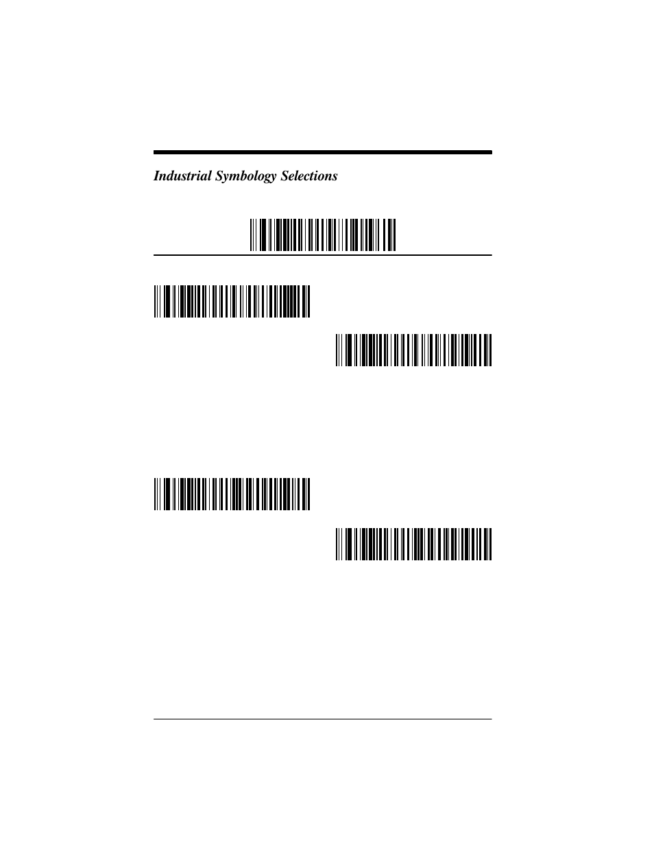 Industrial symbology selections | Welch Allyn IMAGETEAM 3800 User Manual | Page 58 / 132