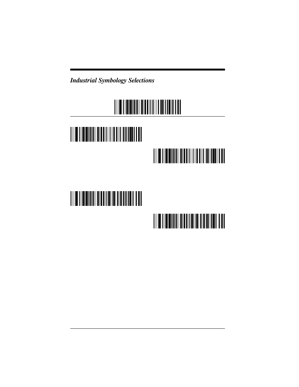 Industrial symbology selections | Welch Allyn IMAGETEAM 3800 User Manual | Page 62 / 132