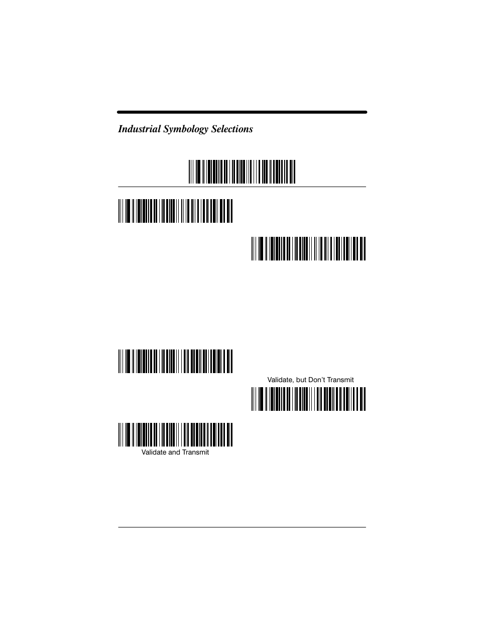 Industrial symbology selections | Welch Allyn IMAGETEAM 3800 User Manual | Page 67 / 132