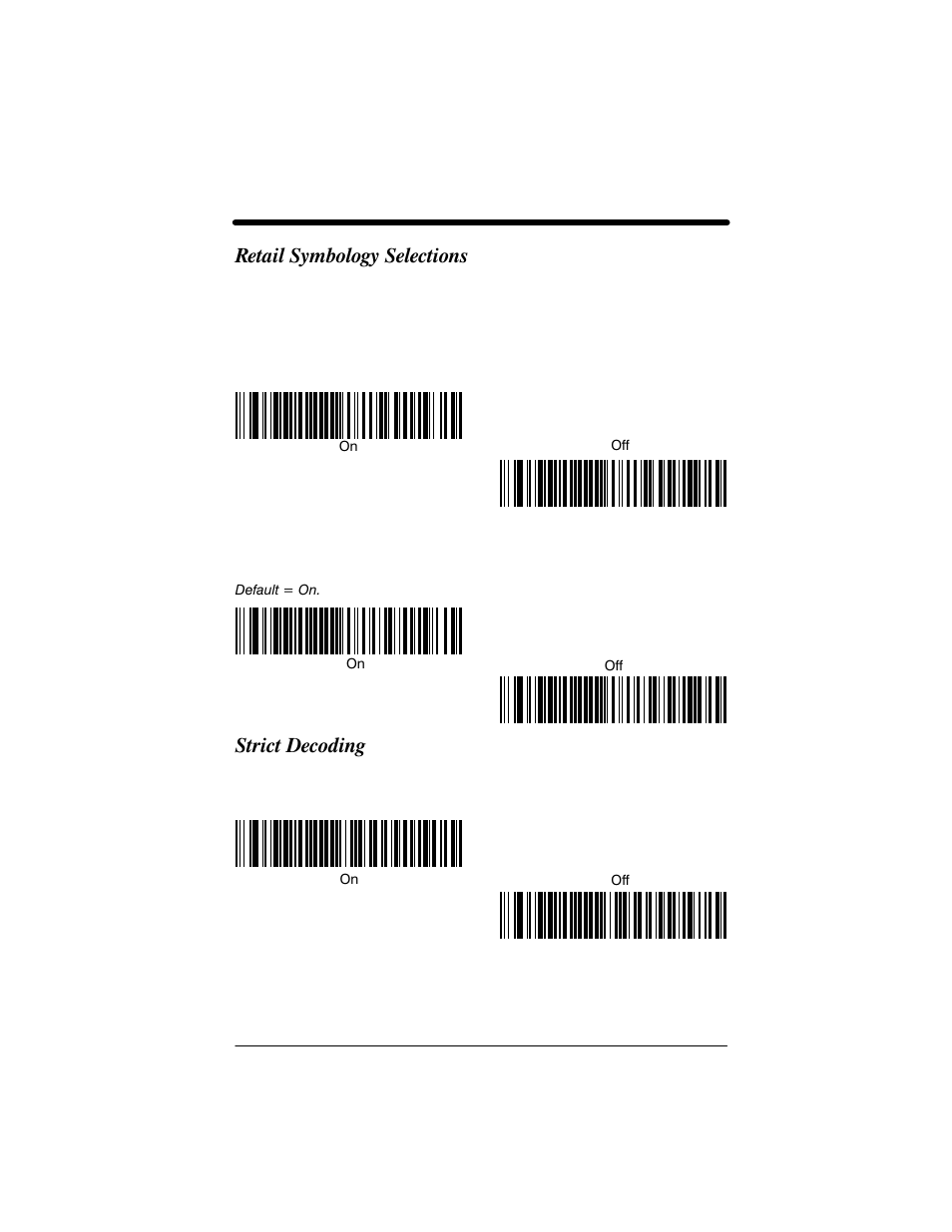 Retail symbology selections, Strict decoding | Welch Allyn IMAGETEAM 3800 User Manual | Page 81 / 132