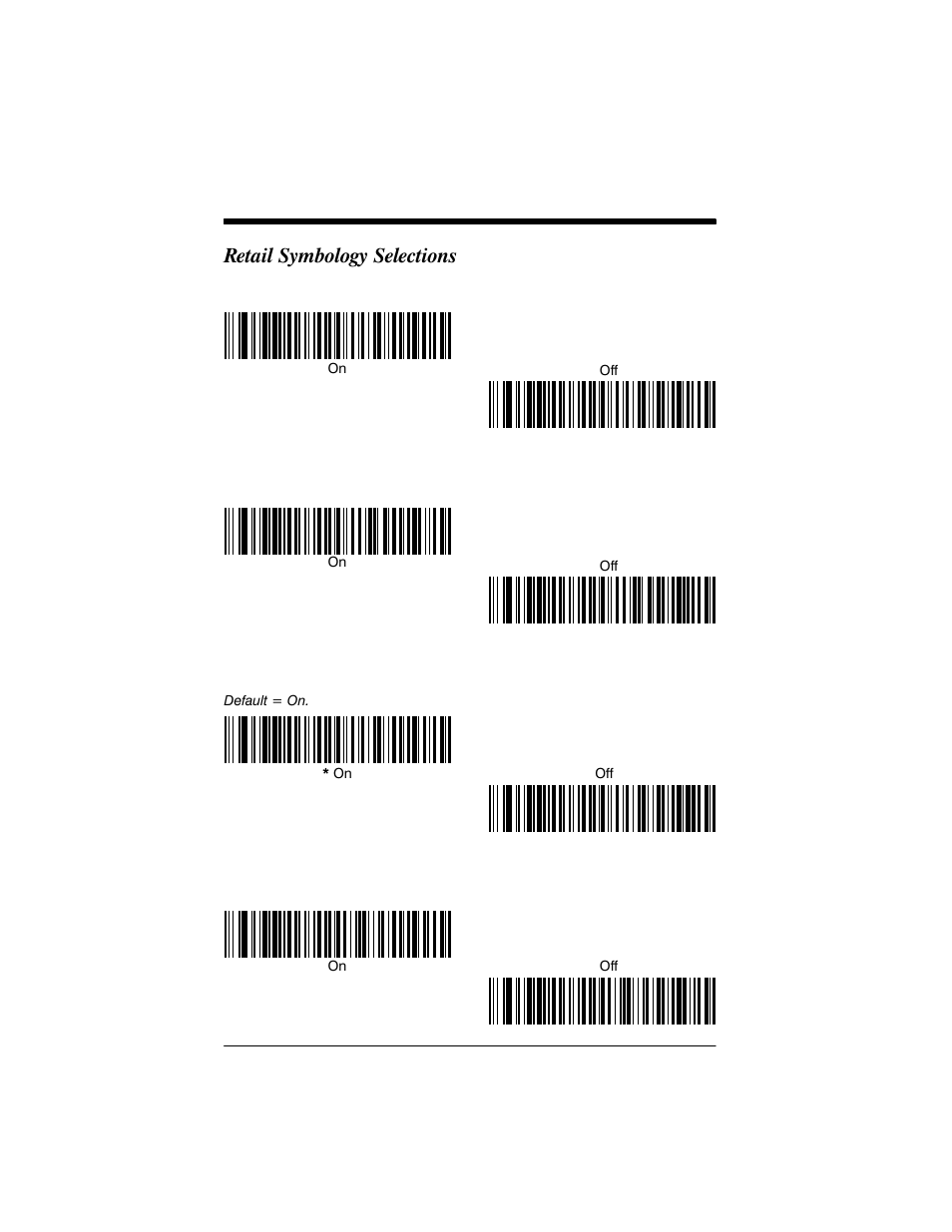 Retail symbology selections | Welch Allyn IMAGETEAM 3800 User Manual | Page 86 / 132