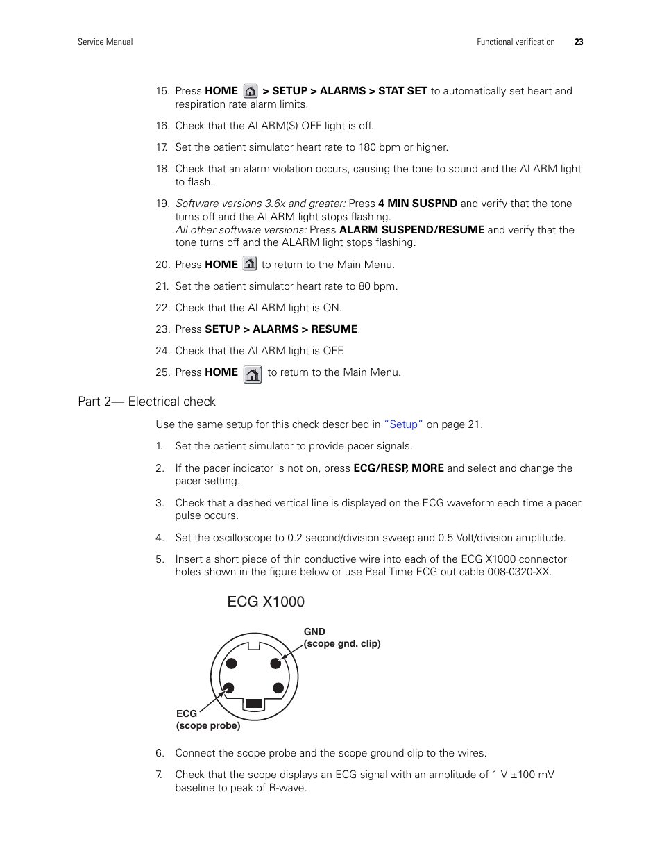 Ecg x1000 | Welch Allyn PROPAQ CS User Manual | Page 27 / 142