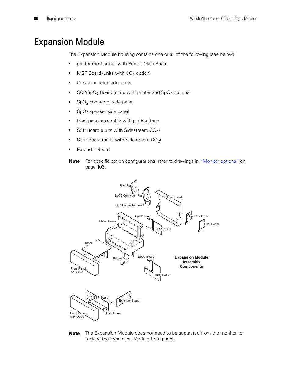 Expansion module | Welch Allyn PROPAQ CS User Manual | Page 94 / 142