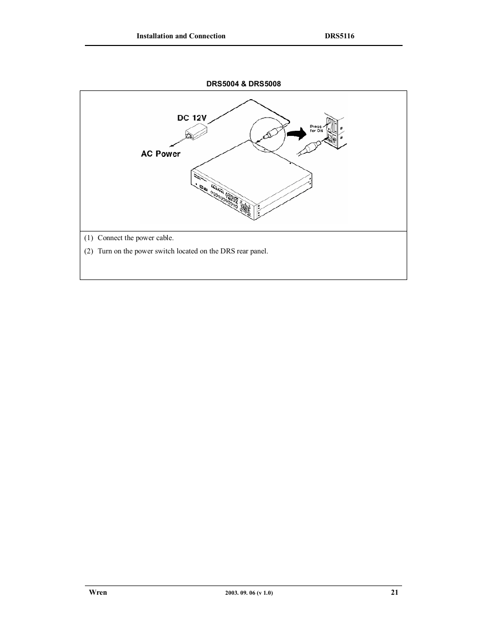 Wren Associates DRS5016 User Manual | Page 21 / 112