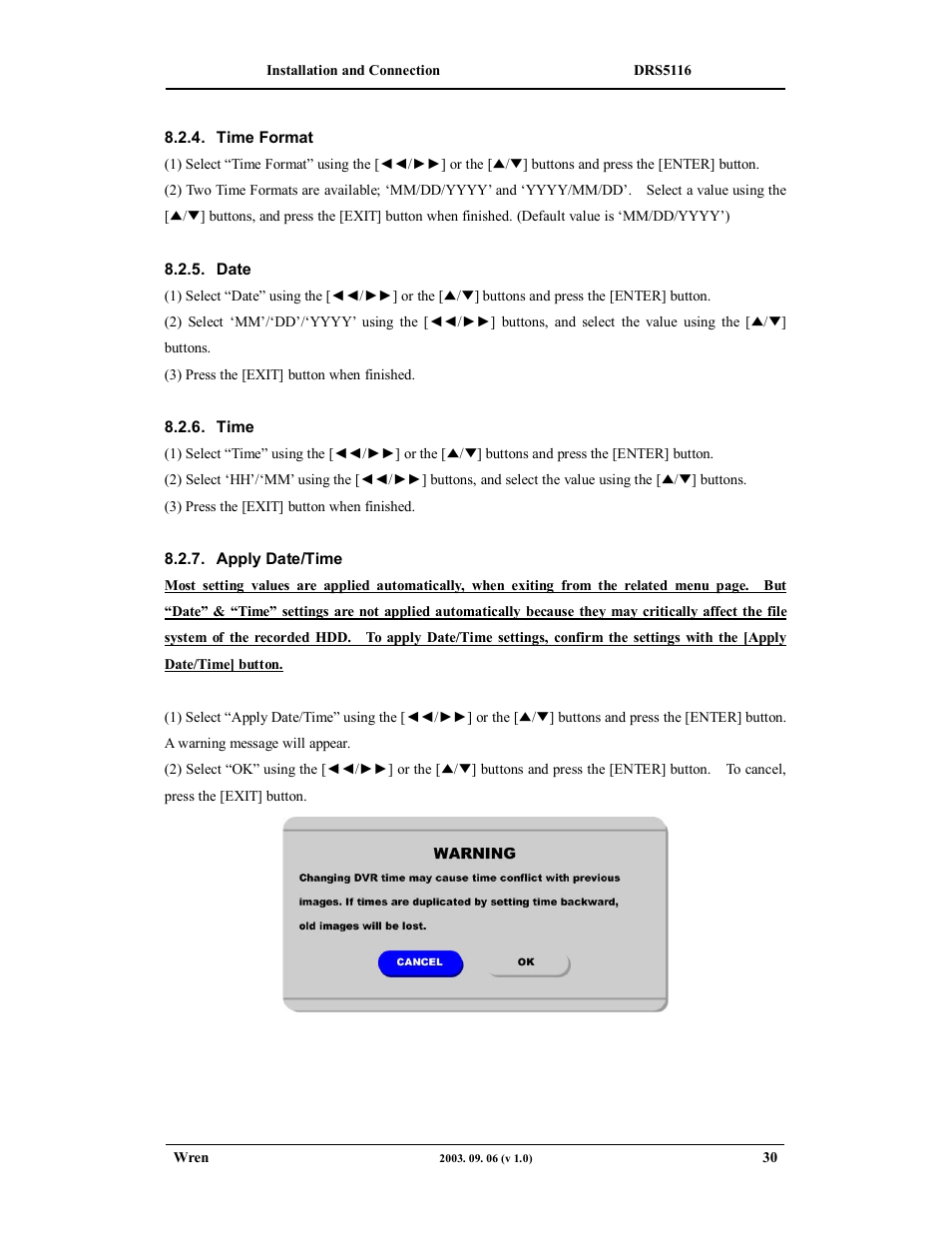 Wren Associates DRS5016 User Manual | Page 30 / 112