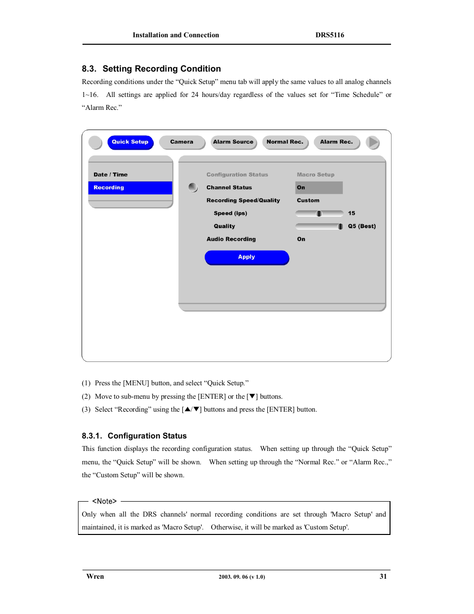 Wren Associates DRS5016 User Manual | Page 31 / 112