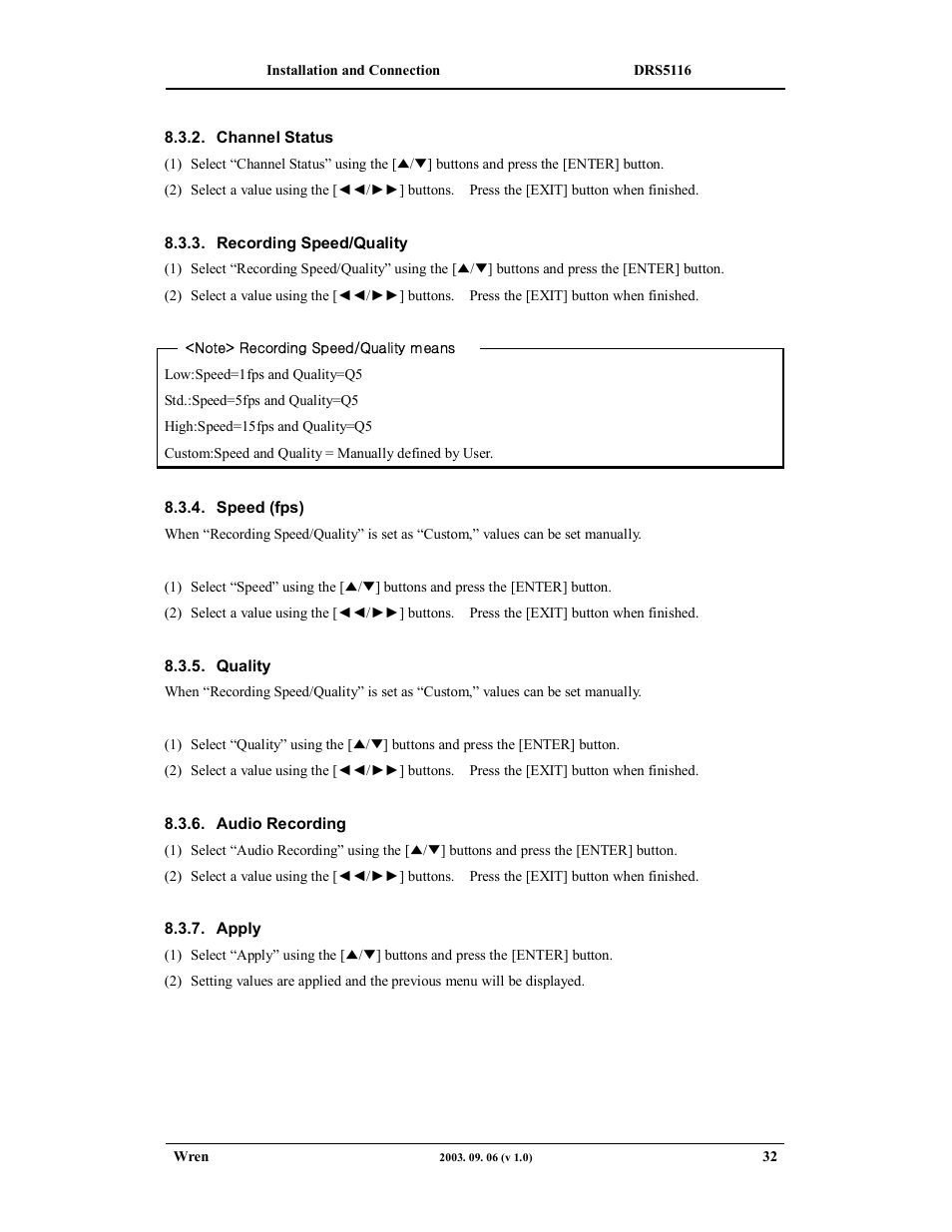 Wren Associates DRS5016 User Manual | Page 32 / 112