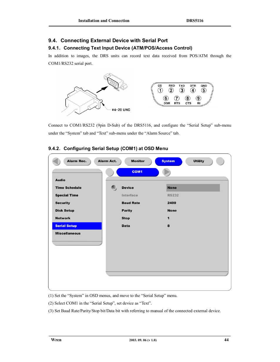 Wren Associates DRS5016 User Manual | Page 44 / 112