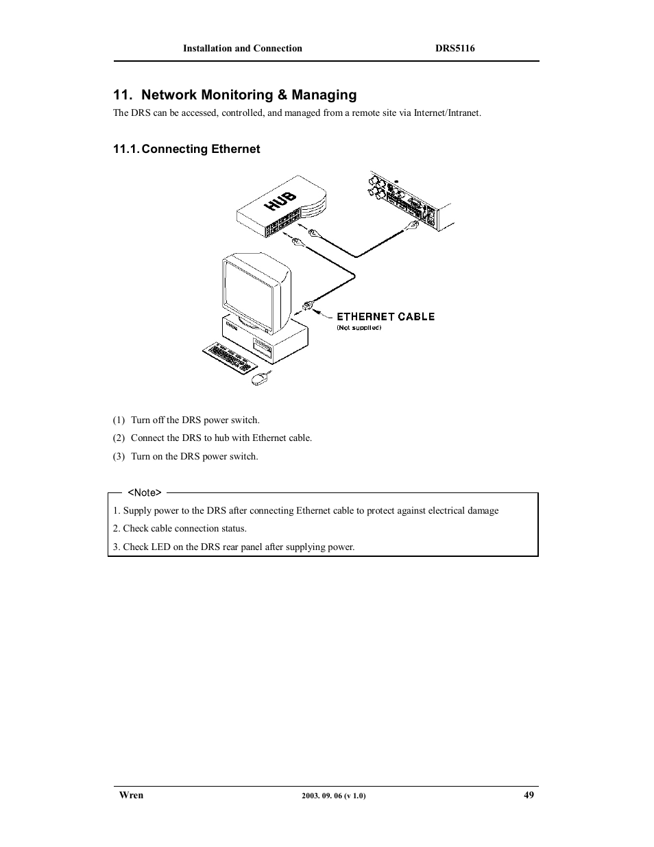 Network monitoring & managing | Wren Associates DRS5016 User Manual | Page 49 / 112