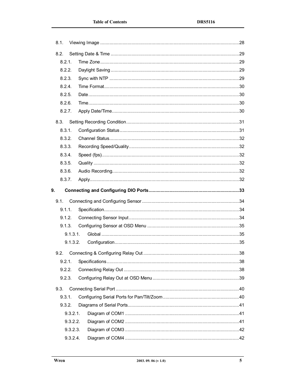 Wren Associates DRS5016 User Manual | Page 5 / 112