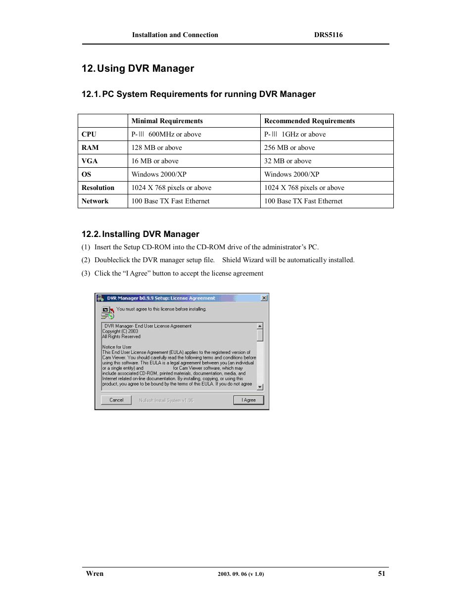 Using dvr manager | Wren Associates DRS5016 User Manual | Page 51 / 112