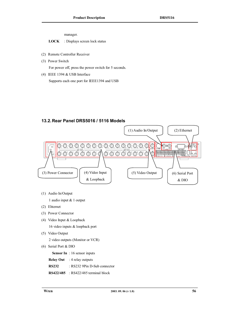 Wren Associates DRS5016 User Manual | Page 56 / 112