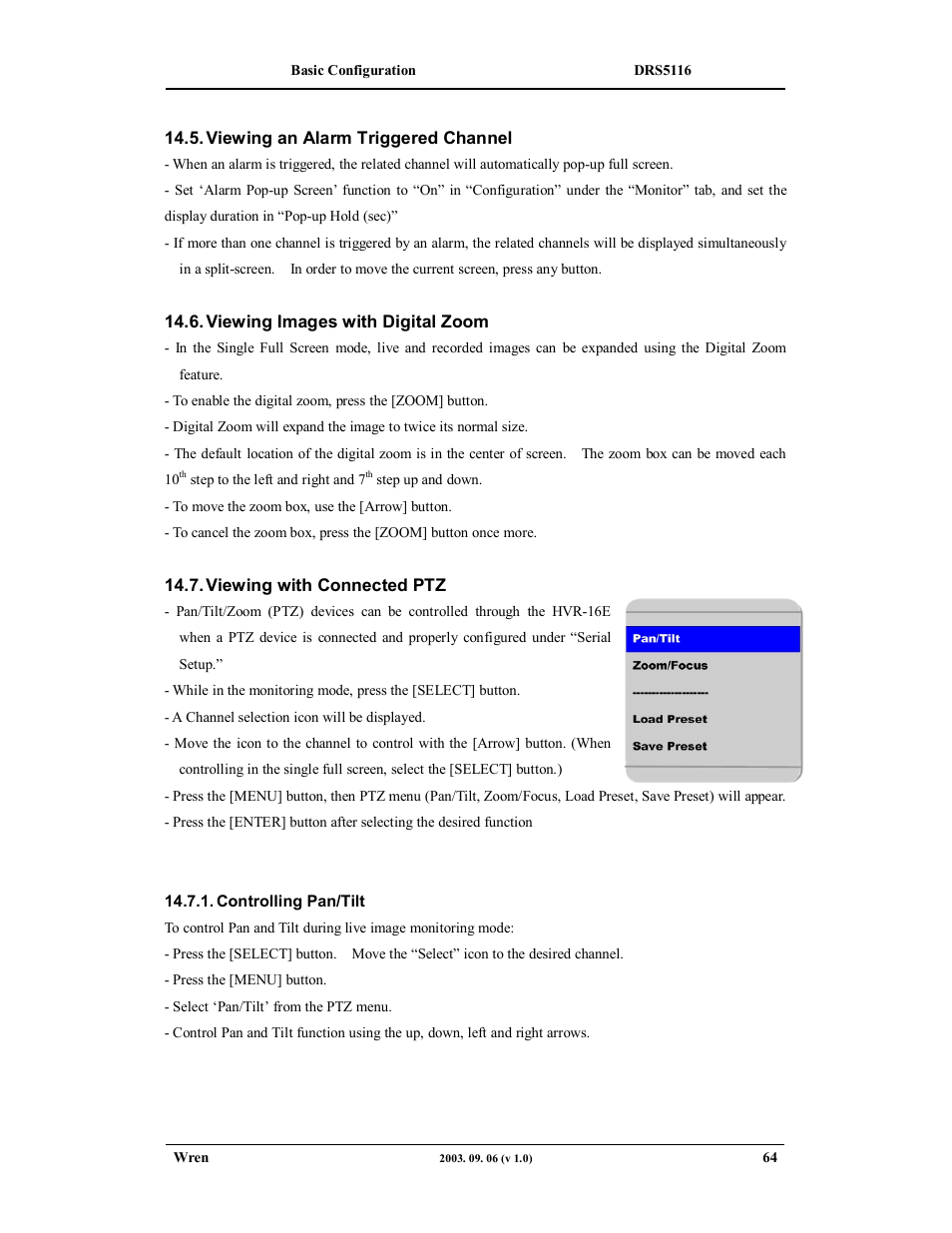 Wren Associates DRS5016 User Manual | Page 64 / 112