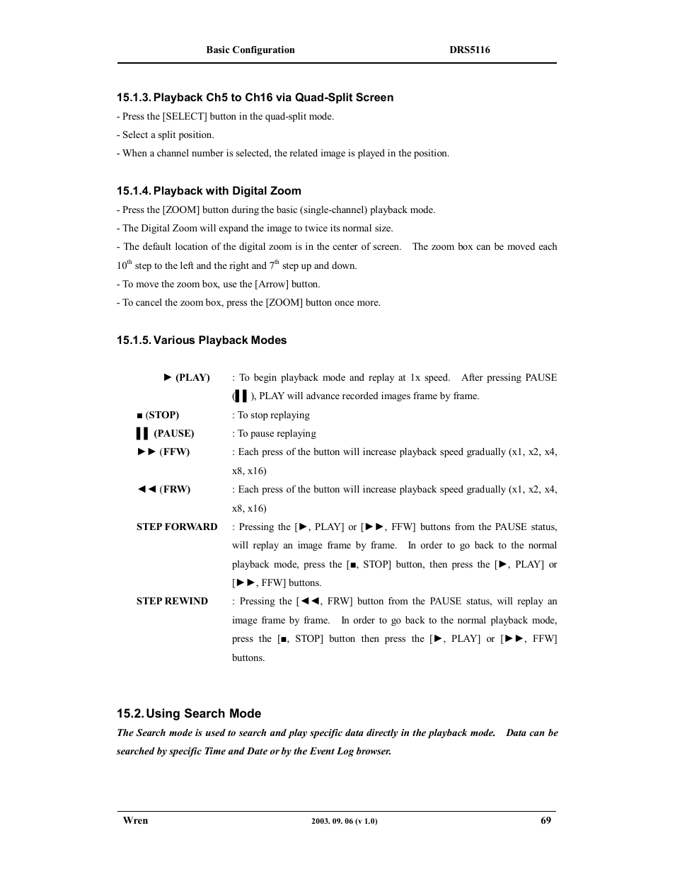 Wren Associates DRS5016 User Manual | Page 69 / 112