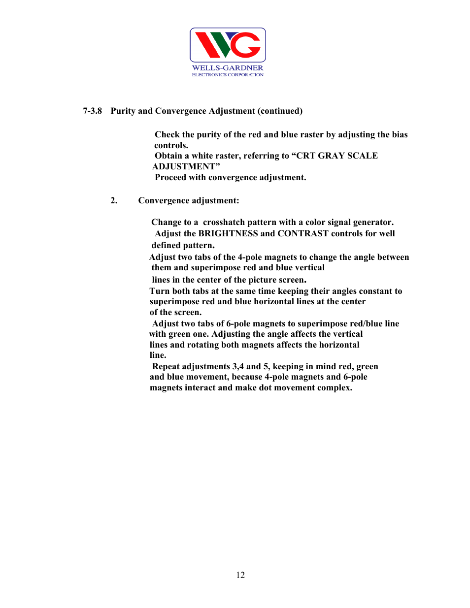 Wells-Gardner D9100 User Manual | Page 14 / 25