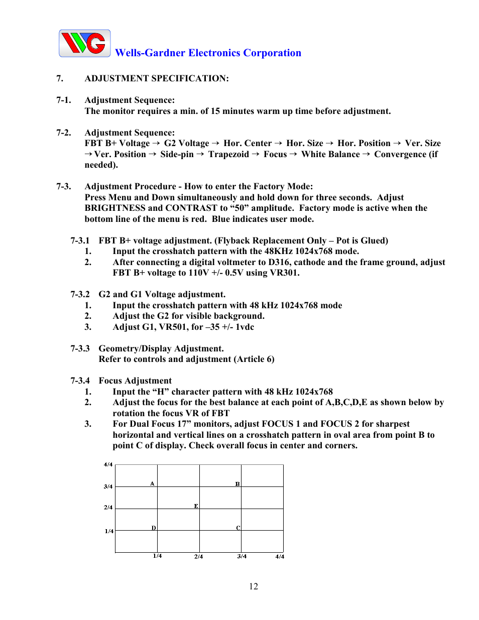 Wells-Gardner D9300 Series User Manual | Page 14 / 28
