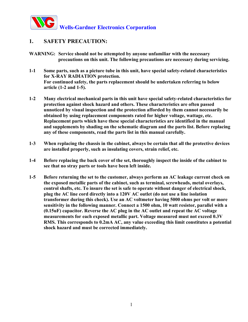 Wells-Gardner D9300 Series User Manual | Page 3 / 28