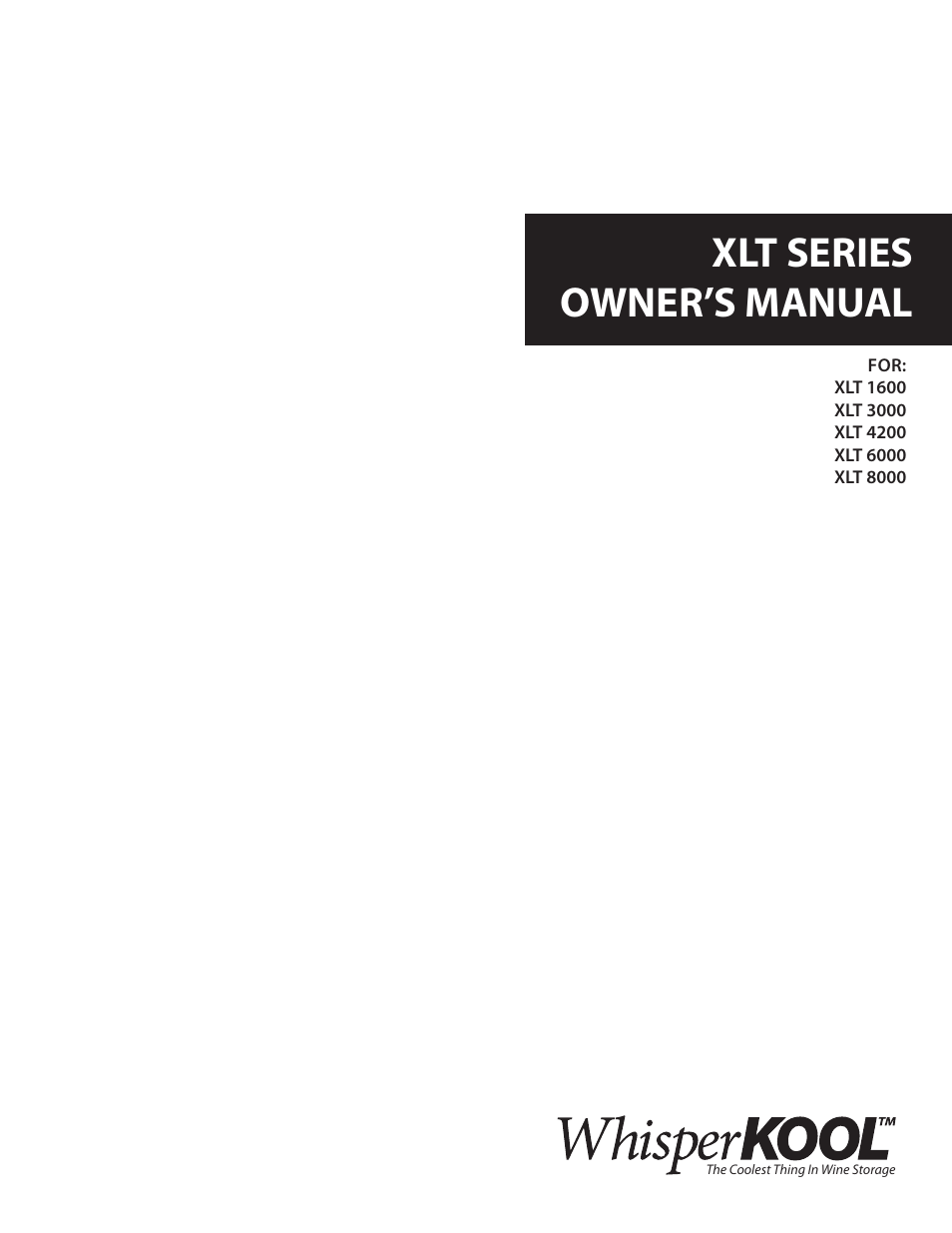 WhisperKool XLT 6000 User Manual | 36 pages