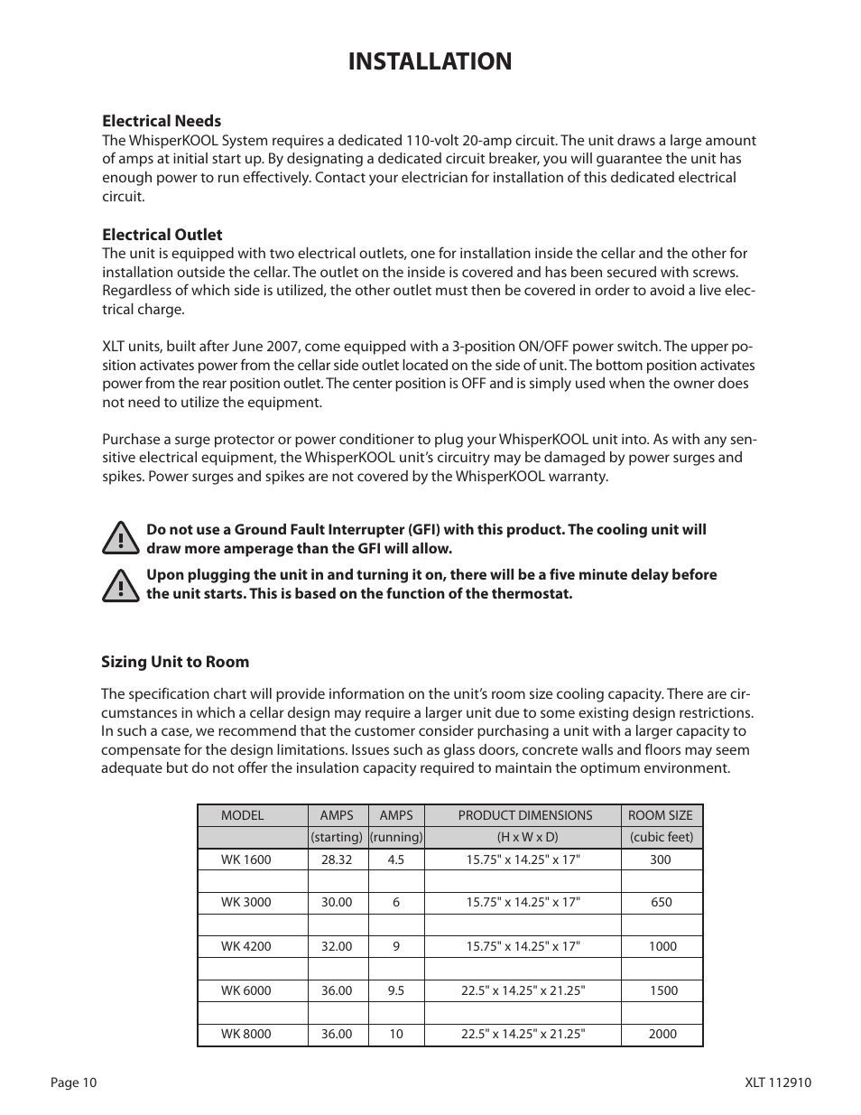 Installation | WhisperKool XLT 6000 User Manual | Page 12 / 36