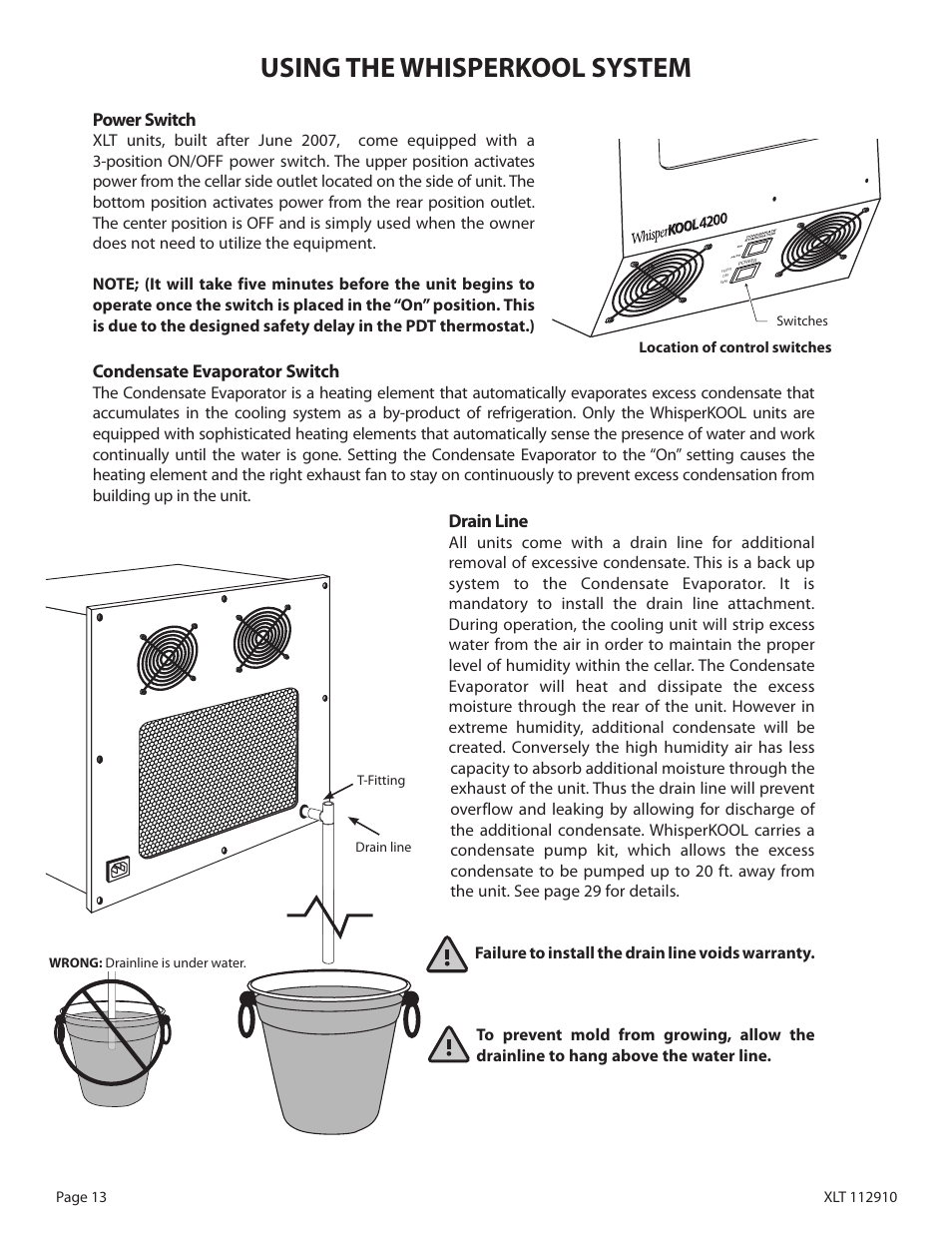 Using the whisperkool system | WhisperKool XLT 6000 User Manual | Page 15 / 36