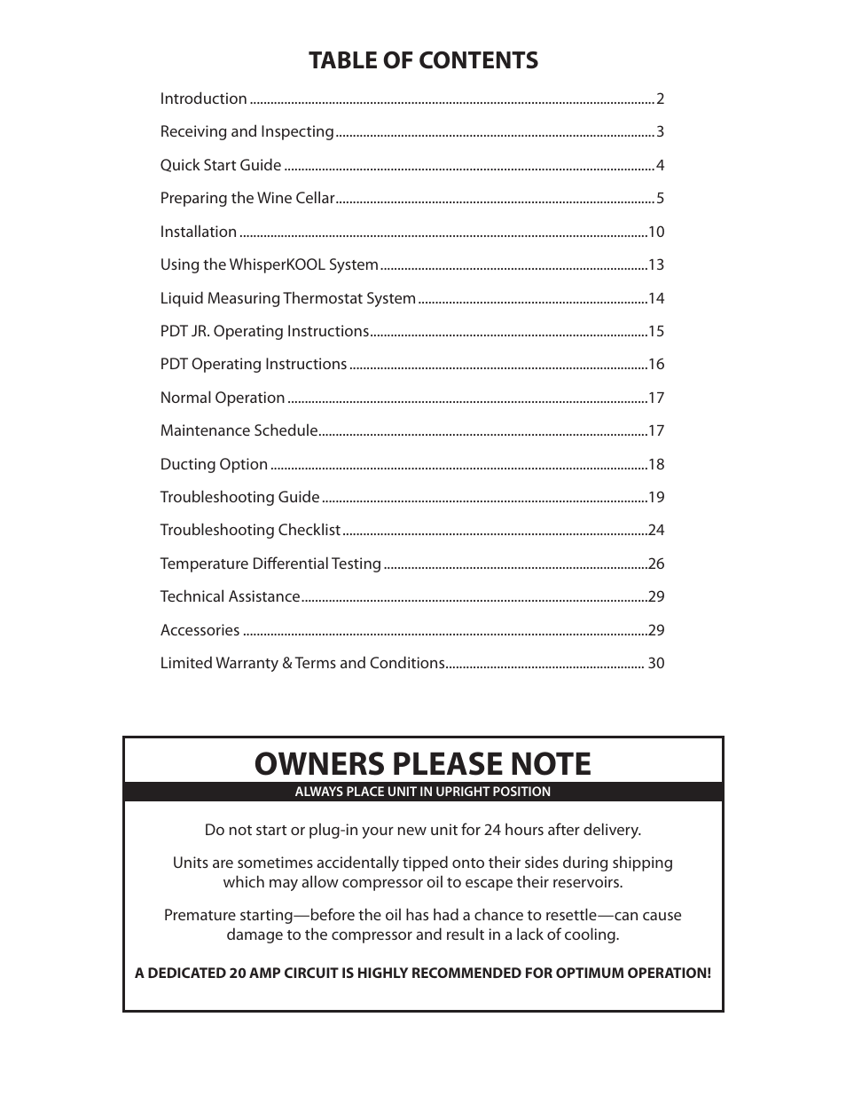 WhisperKool XLT 6000 User Manual | Page 3 / 36