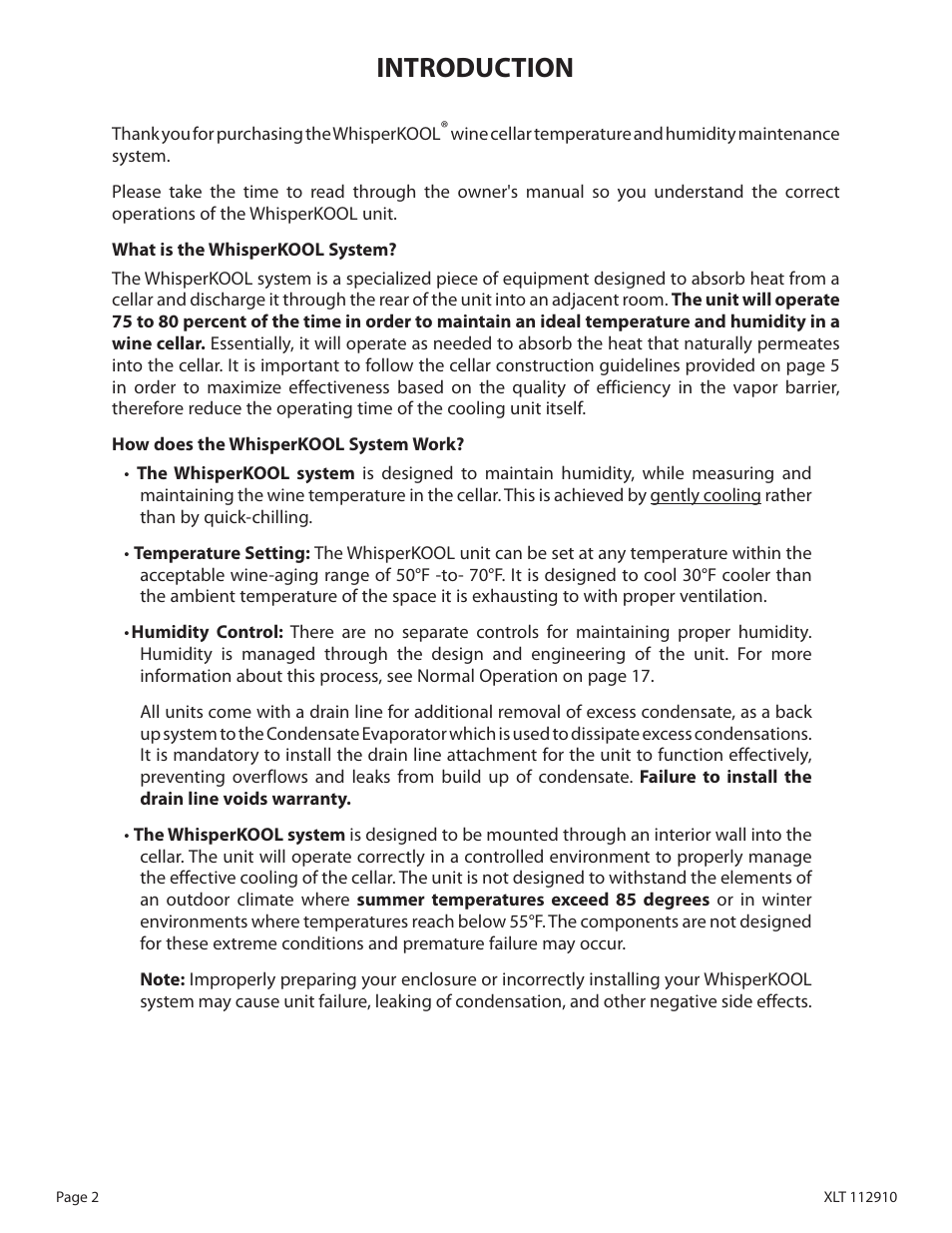 Introduction | WhisperKool XLT 6000 User Manual | Page 4 / 36