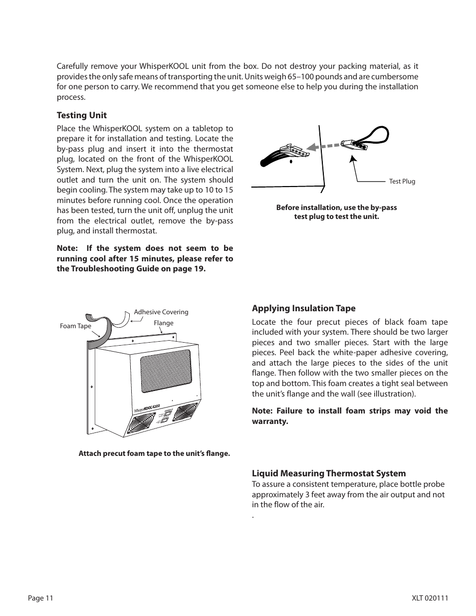 WhisperKool XLT SERIES XLT 6000 User Manual | Page 13 / 36