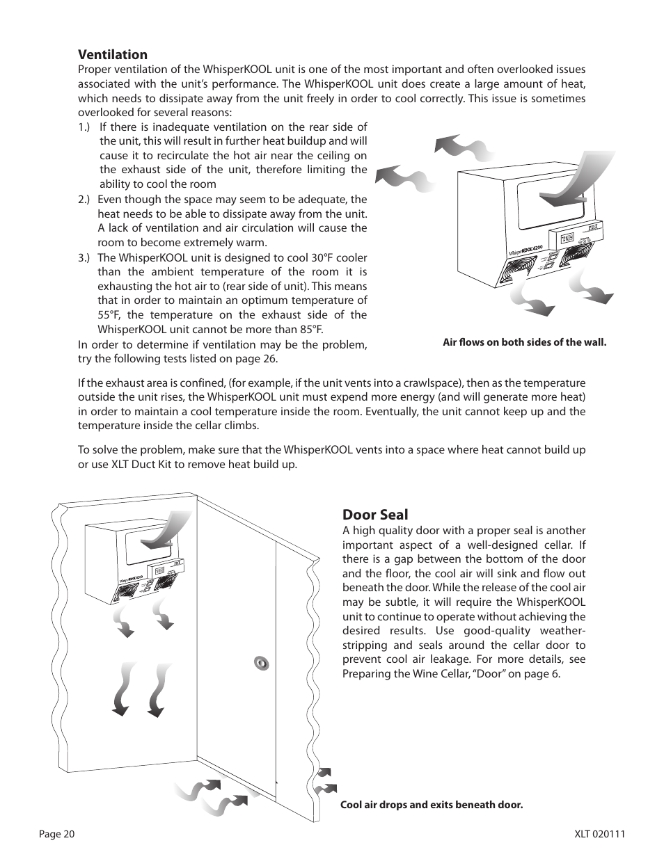 Door seal | WhisperKool XLT SERIES XLT 6000 User Manual | Page 22 / 36