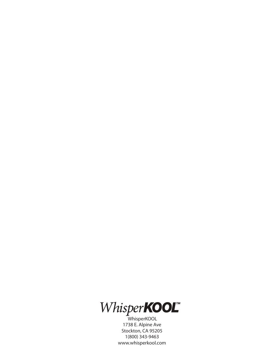 WhisperKool Extreme 8000 User Manual | Page 38 / 38