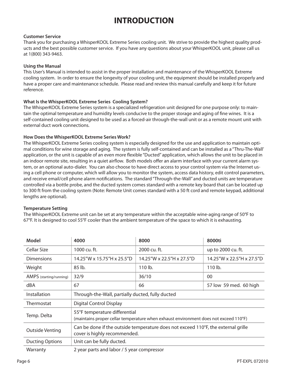 Introduction | WhisperKool Extreme 8000 User Manual | Page 6 / 38