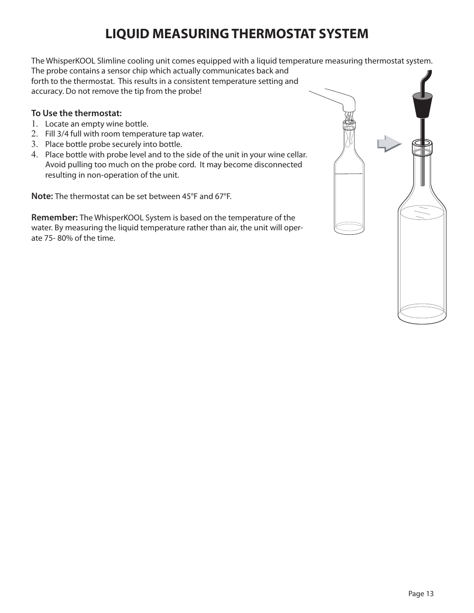 Liquid measuring thermostat system | WhisperKool 2500 User Manual | Page 15 / 28