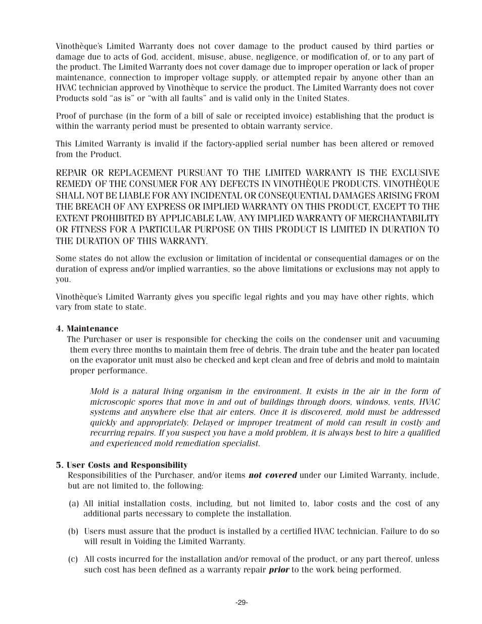 WhisperKool SS7000 User Manual | Page 29 / 36