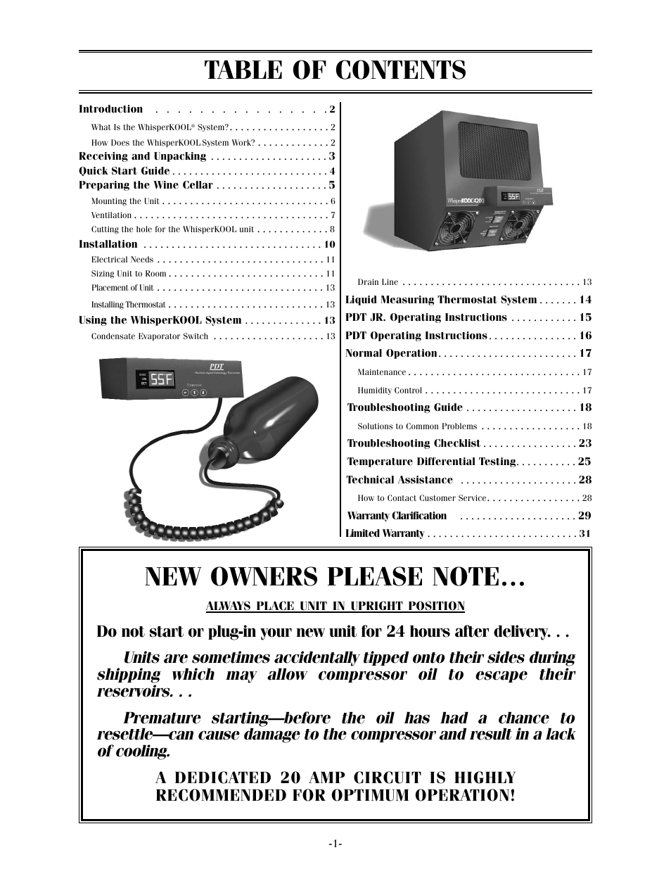 WhisperKool 17-1103 User Manual | Page 3 / 36