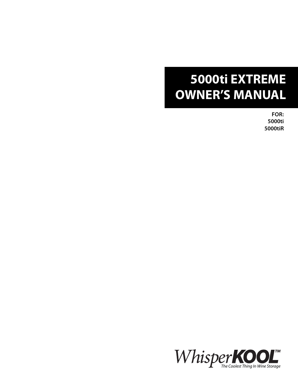 WhisperKool EXTREME 5000TIR User Manual | 42 pages