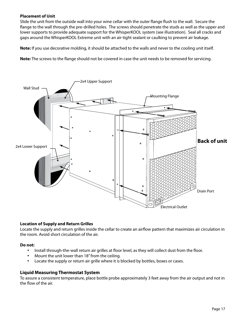 Back of unit | WhisperKool EXTREME 5000TIR User Manual | Page 17 / 42